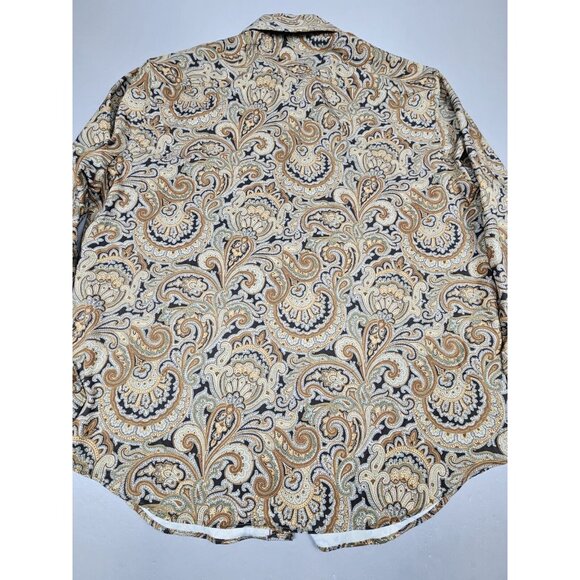 Tallia Dress Shirt Mens XL. Paisley Hounds Tooth. Polyester & Spandex Button Up. - Picture 8 of 8